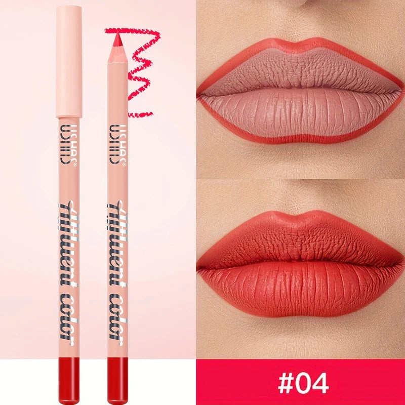 8 Colors Waterproof Lip Liner Pencil Long Lasting Sexy Dark Red Pink Matte Lipstick Pencil Natural Lipliner Pen Red Contour Tint
