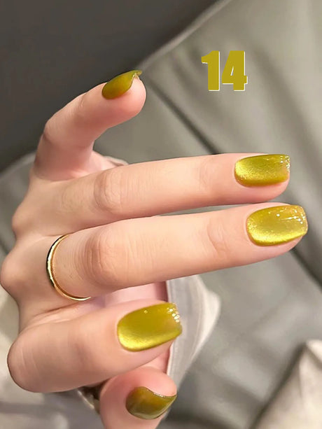 12ml 1-21pcs Brown Gold Cat Eye Gel Nail Polish Hot Selling Winter Whitening Magnet Gel Polish Gold Nails Nail Supplies Nail Art