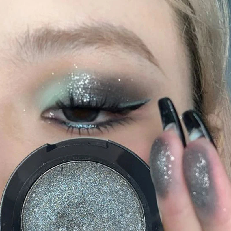 Smoked Blue Sparkling Shiny Eyeshadow Cream Monochrome Eye Shadow Metallic Purple Green Diamond Brightening Glitter Highlighter