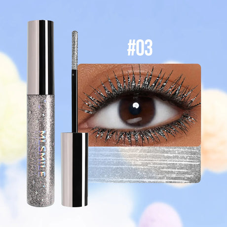 MLSMILE Shiny Pearlescent Colorful Mascara Waterproof Sweat Proof Quick Dry Lasting Matte Blue Mascara Glitter Gold Eyelashes