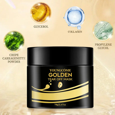 24K Gold Tear Off Mask Deep Cleansing Remove Blackheads Firming Skin Oil-Control Whitening Skin Care Moisturizing Masks