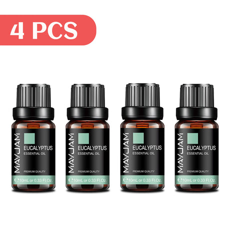 MAYJAM 4 Bottles Essential Oils Jasmine Lavender Eucalyptus Vanilla Sandalwood Frankincense Sweet Orange Patchouli Juniper Oil