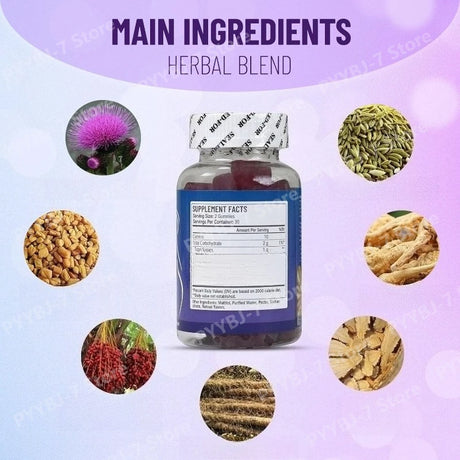 Herbal Gummies Supplement Maca Root Plant Extract Blend A Variety of Vitamins Suitable for Women Daily Wellness Support 60Count