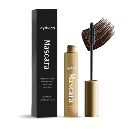 Brown Mascara Natural Curls Long-Lasting Makeup Waterproof Sweatproof Lengthens Eyelashes Anti-Fouling Eye Black Eye Cosmetics