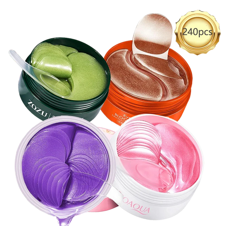 240pcs=120pairs Eye patches Hyaluron Acid & Gold & Seaweed & Black Pearl Hydrating Moisturizing Crystal Collagen Gel Eye Mask