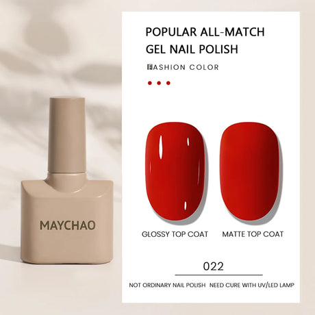 MAYCHAO Gel Nail Polish 12ML Full Coverage Base Top Coat Soak Off Gel Polish UV LED Gel Semi Permanent Varnishes Design Nail Art