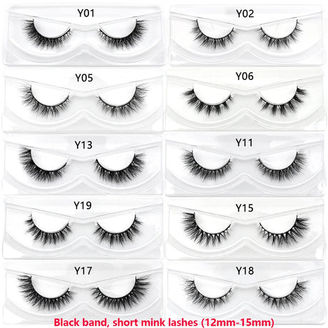 Half Lashes Short Mink Eyelashes Fluffy Soft False Eyelashes Wispy Cross Strip Eye Lashes Natural Mink Eyelash Extension Makeup