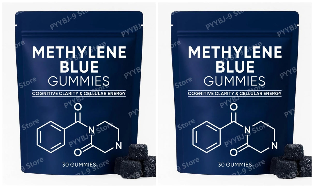 Methylene Blue Gummies 5mg, 99.9% Pure USP‑Grade, for Cognitive Support, Mental Clarity, Lifted Mood, Sharper Focus, 30/60 CT