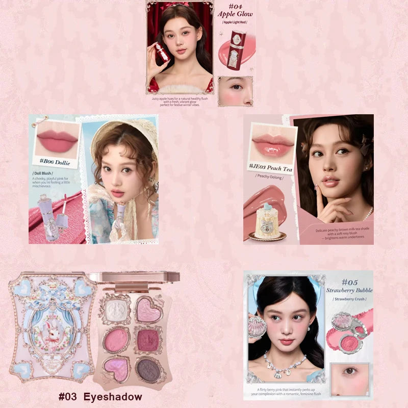 Flower Knows Makeup Kit Full Professional Makeup Gift Set Mermaid Angel Highlight Swan Lipstick 5 Piece Set