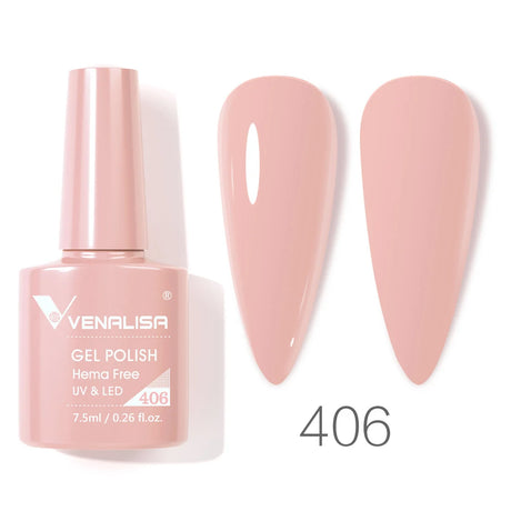 VIP5 Venalisa Nail Gel Polish Jelly Color HEMA/TPO FREE Nude Pink Semi Permanent Soak Off UVLED Gel Polish Sparkle Gel Varnish