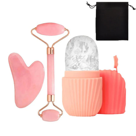 1/2/3pcs Ice Face Roller Facial Skincare Ice Roller Set,Facial Roller GuaSha FaceTool Set,Face Massage Roller Lifting Contouring