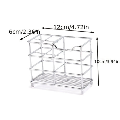 5-Slot Stainless Steel Toothbrush Holder - Space-Saving Freestanding Design, No Installation Required, Ideal for Bathrooms