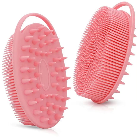 Exfoliating Sponge Dead Body Scrubber Skin Head Washing Brush Comb Silicone Bristle Bath Brush Scalp Massager Bath Tool Hygienic