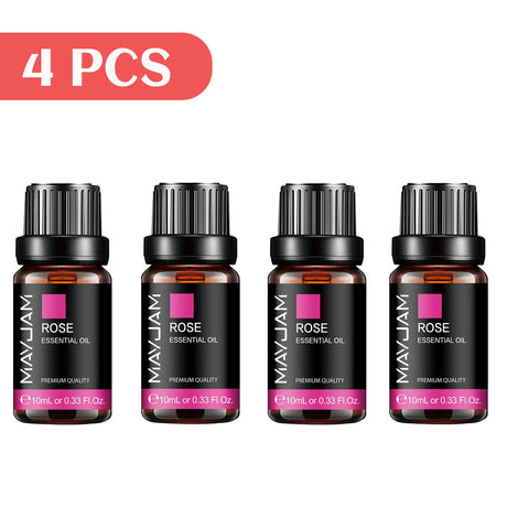 MAYJAM 4 Bottles Essential Oils Jasmine Lavender Eucalyptus Vanilla Sandalwood Frankincense Sweet Orange Patchouli Juniper Oil
