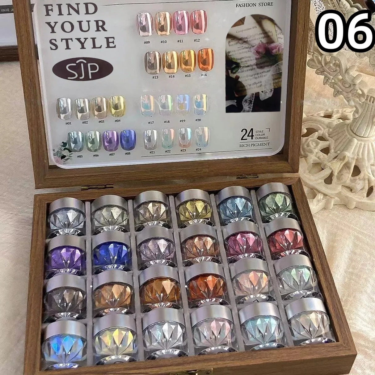 High-End Nail Art Set, 24 Colors Moonlight Mirror Powder Kit, Ultra-Fine Glitter, Japanese Style, Perfect for All Occasions
