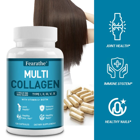 Multi Collagen - Nourishes The Skin, Slows Down Aging, Promotes Healthy Hair, Strong Nails, and Improves Intestinal Digestion