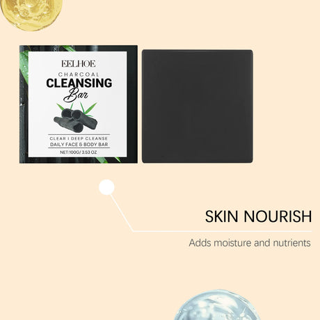 EELHOE Bamboo Charcoal Clean Soap Remove Blackheads Clean Dirt Oil Control Moisturize Shrink Pores Exfoliate Facial Cleans Soap