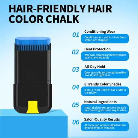 SEVICH 8 Colors Hair Color Dye Stick For Men and Women Halloween One-Time Hair Colour Wax Hair Salon Hair Care Styling Products