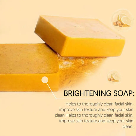 100g Turmeric Soap, Lemon Kojic Acid Soap, Shower And Facial Soap Body Care Face Cleanser Turmeric Soap Body and Face Cleaning