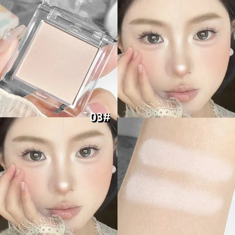 Matte Highlighter Powder Eyeshadow Palette White Long Lasting Natural 3D Brightening Eye Makeup Palette Brighten Face High Gloss