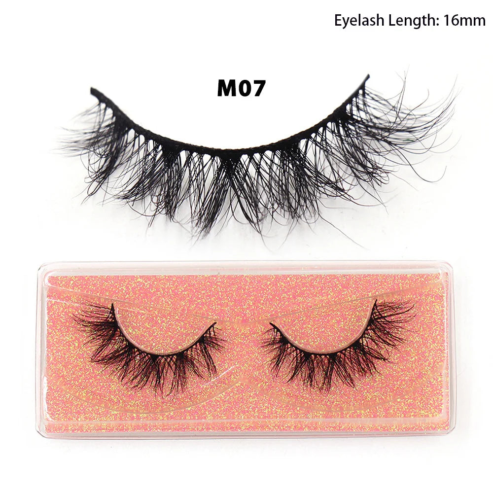 LEHUAMAO 12mm-15mm Short Natural 3D Mink Lashes Fluffy Wispy False Eyelashes 100% Cruelty Free Eyelash Extensio Face Makeup
