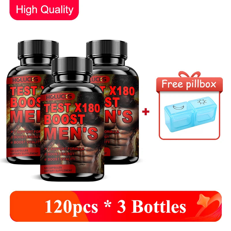 Natural Male Test Booster Capsules, Supports Healthy T Levels, Vitality, Stamina, Muscle Strength & Sustained Daily Energy