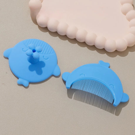 New Baby Hair Comb and Brush Cute Cartoon Whale Infant Soft Silicone Head Massage Comb Hair Cleaning Brush Newborn Bathing Tools