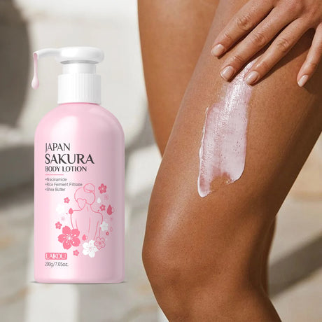 Laikou Cherry Blossom Body Lotion Moisturizing & Repairing Winter Chapped Skin Care Moisturizing Without Greasiness 200g/120g