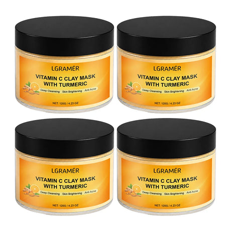 120g Turmeric Clay Mask, Deep Cleansing Formula, Effectively Controls Oil, Tightens Pores, Fades Dull Complexion and Rough Skin
