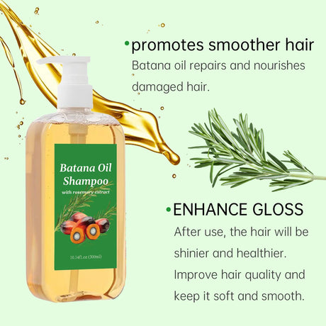 Batana Oil Shampoo for Hair Growth & Strength | Repairs Broken Strands, Nourishes Scalp & Fights Dandruff with Gentle Cleansing