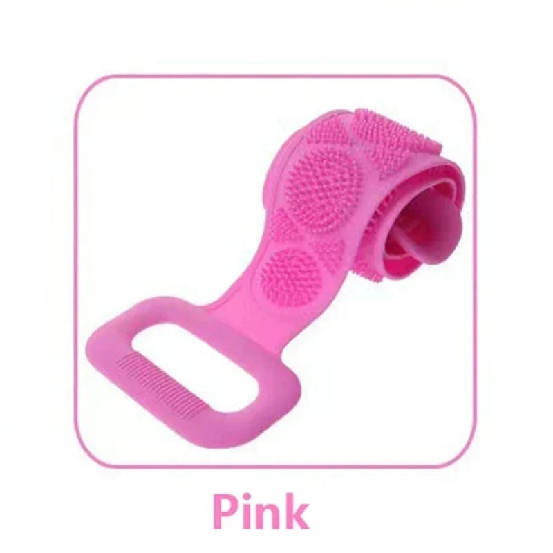 1PCS Silicone Bath Scrubber Soft Exfoliating Back Massage Shower Brush Body Wash Removal Tool for Bathroom