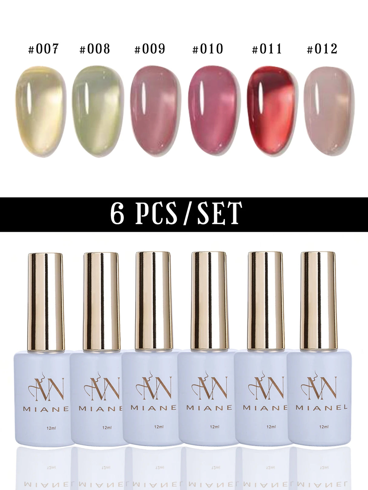MIANEL 10ML Pure Desire Blush Jelly Gel Nail Polish 2026 New Ice Clear Nude Clear Nail Polish Pink Nails 1-9pcs