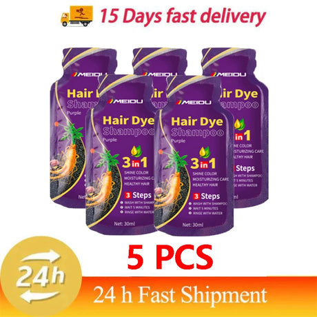 Pure Natural Herbal Hair Dye Shampoo Change Hair Color Cover Gray Hair White Hair Treatment Bubble Plant Hair Dye Hair Care New