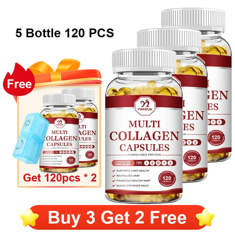 YIMIDUK Multi Collagen Peptides 1500mg Capsules, Supports Skin, Hair, Nails, Joint & Bone Health, Digestion & Daily Vitality