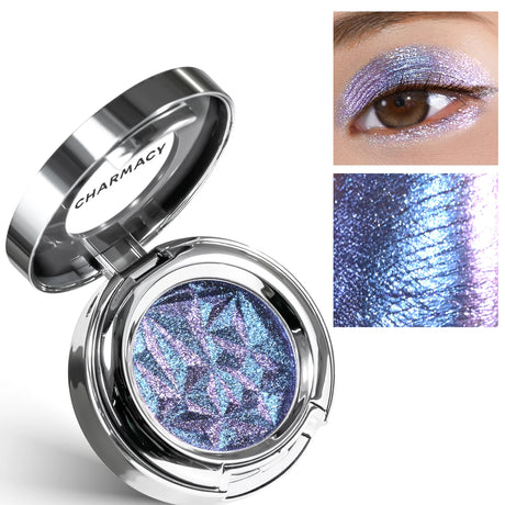 CHARMACY Chameleon Glitter Eyeshadow Color Shift High Pigment Single Eyeshadow Smooth Blendable Formula Eyeshadow for Party