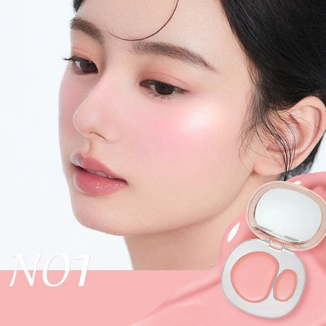 Foreverkey Double Color Blush Plate Water Light Blusher Highlight Cream Long Lasting Natural Brighten Peach Pink Rouge Makeup