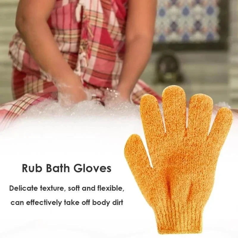 1/2Pcs Five Fingers Bath Gloves Peeling Exfoliating Household Shower Towel Scrub Body Wash Elastic Wipe Back Body Cleaning Tools