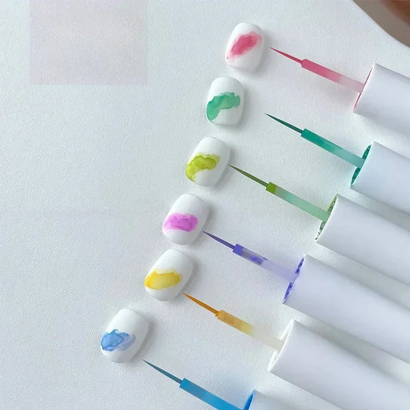 6ml Nail Art 6 Colors Summer Ice Cream Nail Dye Solution Creative Nail Pattern DIY Design Dye Solution Women Nail Decoration