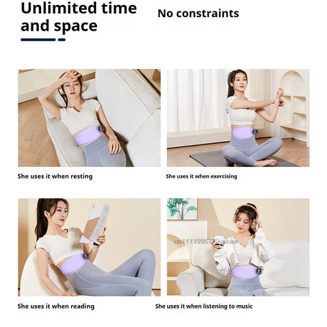 Smart Rechargeable Waist Trainer with Heat & EMS Massage Portable Abdominal Warmer Belt for Women’s Body Sculpting and Wellness