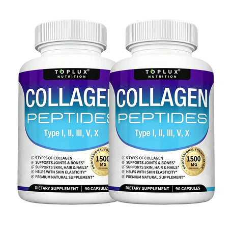 Premium Collagen Peptides Supplement 1500mg Collagen Peptides Complex for Hair, Nails, Skin, Bone & Joint Health - 90 Capsules