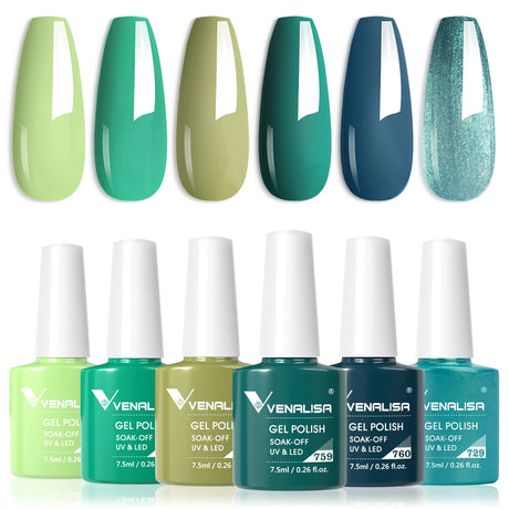 VIP5 Venalisa Nail Gel Polish Jelly Color HEMA/TPO FREE Nude Pink Semi Permanent Soak Off UVLED Gel Polish Sparkle Gel Varnish