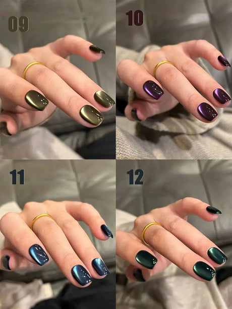 12ml 1-21pcs Brown Gold Cat Eye Gel Nail Polish Hot Selling Winter Whitening Magnet Gel Polish Gold Nails Nail Supplies Nail Art