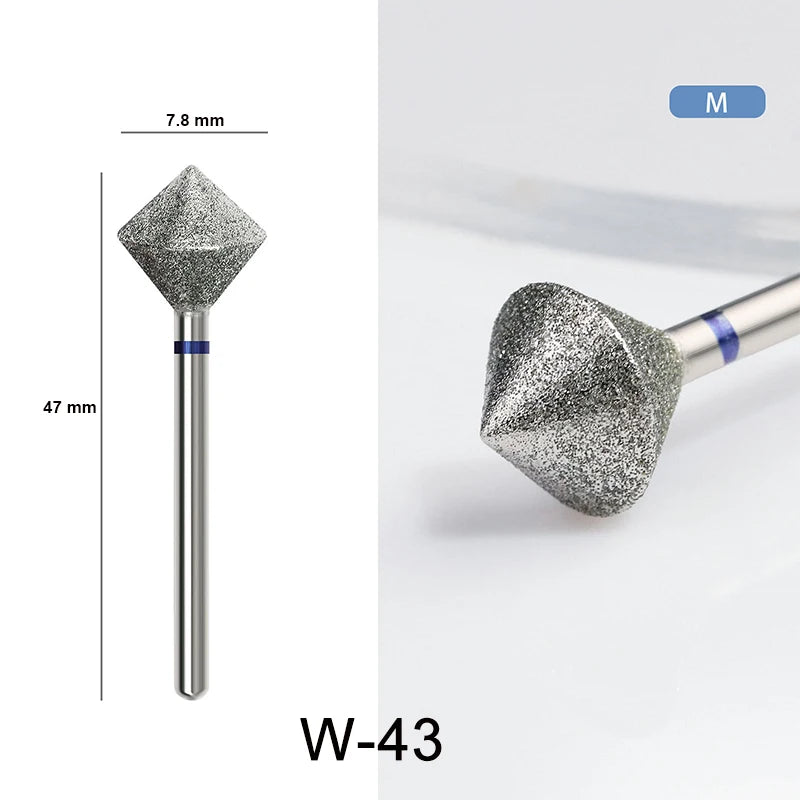 Diamond Ceramic Nail Drill Bits Milling Cutter For Manicure Left Right Rotary Cuticle Files Buffer DIY Nails Accessories Tools