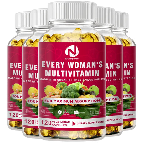 Daily Women's Multivitamin - Super Vitamins (A B C D E K) + Iron + Zinc + Organic Non-GMO Ingredients - Women's Multivitamin