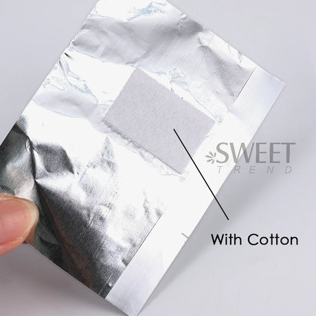 50/100pcs Immersion Remover Aluminum Foils For Nails With Cotton Pad Polish Removal Cleaning Wraps Manicure Care Tools Supplies