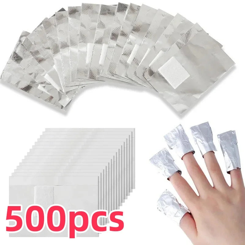 50/100/200/500Pcs Bag Aluminium Foil Nail Art Soak Off Polish Nail Removal Wraps Towel Gel Remover Manicure Tools