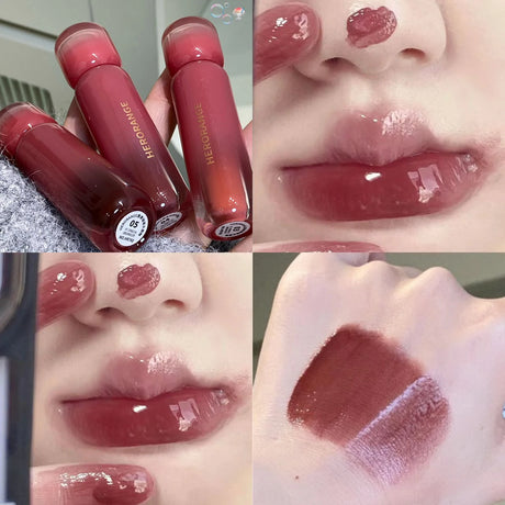 Smoked Grape Purple Red Lip Glaze Mirror Water Lip Gloss Moisturizing Liquid Lipstick Clear Tint Makeup Korean Women Cosmetics