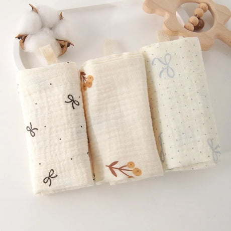 3/5Pcs 6-Layer Pure Cotton Baby Cotton Washcloth Soft Gauze Cotton Newborn Burp Cloth Absorbent Baby Towels Square Towels