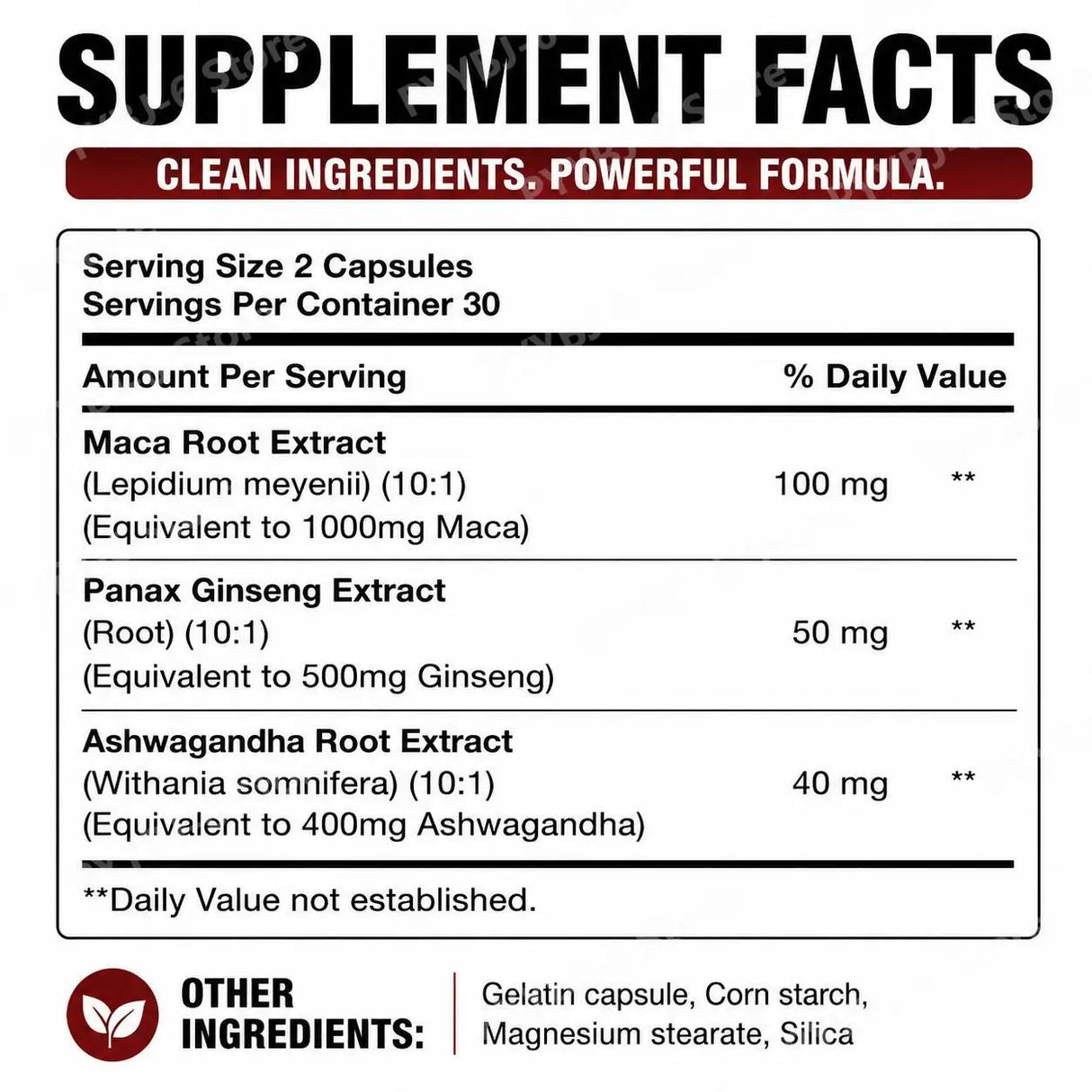 Googeer Maca Capsules with Maca Panax Ginseng and Ashwagandha Supports Energy and Endurance 60 Capsules