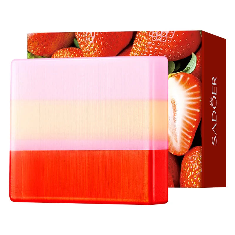 Strawberry Intimate, Soft, And Tender Cleaning Soap, Moisturizing Fragrance Handmade Soap For Women, Contains Bubble Net